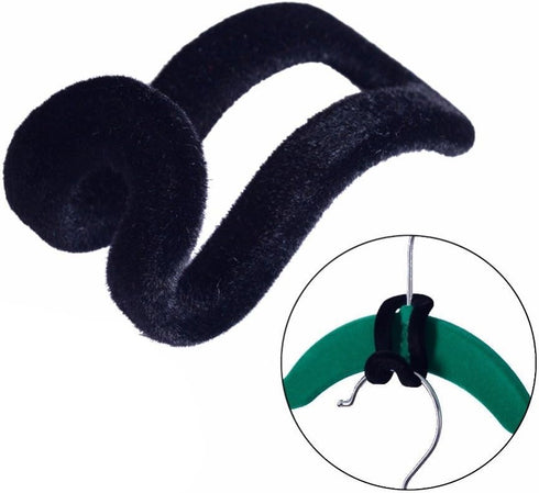50 Pcs Mini Cascading Hanger Connection Hook for Clothes Velvet Hanger(Black)...