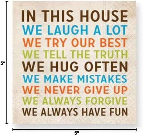 Design Design House Cocktail Napkins, 5", Multicolor...