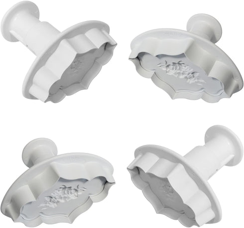 PME Creative Plaque Rose & Plain Embossing Plunger Cutters, Set of 4...