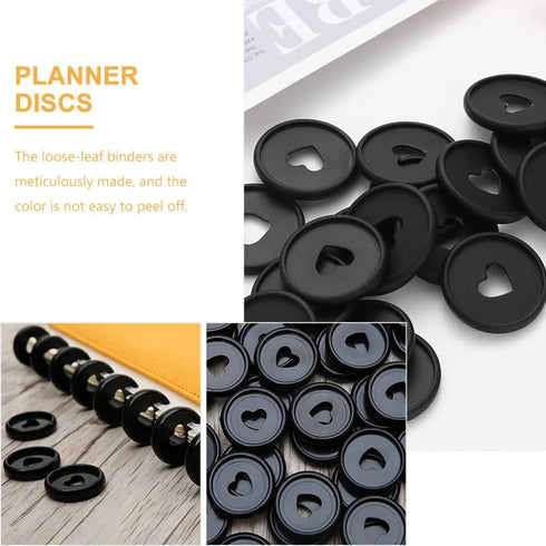 Operitacx Binder Ring 25pcs Loose Leaf Binder Discs Discbound Expansion Discs Heart Binder Rings for for Extra Pages Notes Artwork Notebooks and P...