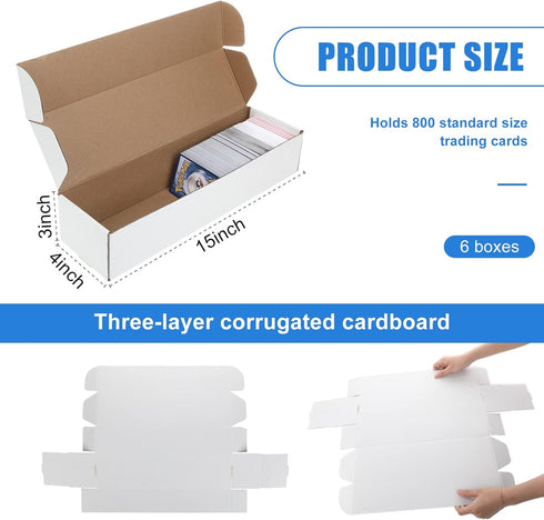 Yexiya 3 Pcs 800-Count Storage Box Card Holders for Trading Cards Sports Card Collector Box Trading Card Organizer for Trading Gaming Sports Cards...