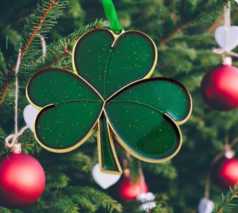 Irish Christmas Ornament Shamrock Symbol of Ireland Tree Decoration, 3 7/8 Inch...