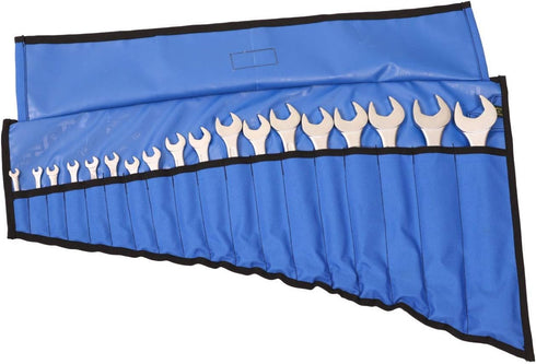 18 Pocket Wrench & Tool Roll Up Pouch Organizer Bag Handmade Waterproof PVC Laminated Ballistic Polyester Canvas for Craftsman Gear Drive Users Re...