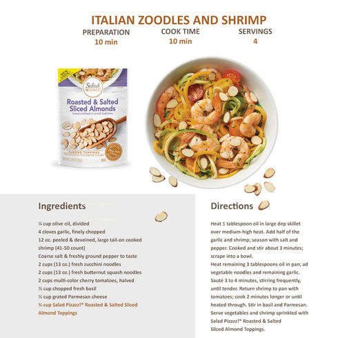 Salad Pizazz Almond Toppings, Oven Roasted Sea Salt, Snack Mix and Salad Topping, Non-GMO, All-Natural, Resealable Bag, 3.25 Oz...
