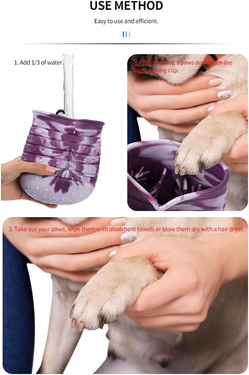 Dog Paw Cleaner, 2 in 1 Multi-Purpose Paw Cleaner, Dog Paw Scrubber and Cleaner (Large, Pink)...