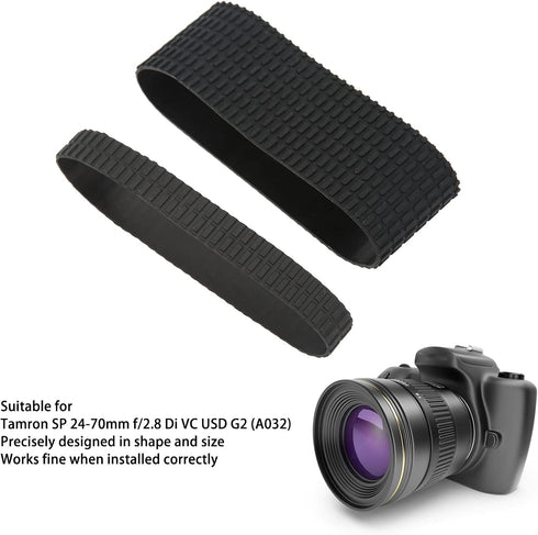 for Tamron SP 24 ? 70mm F / 2.8 Di VC USD A007 Lens Rubber Ring Zoom Rubber + Focus Rubber Grip, Zoom Ring Rubber Trim Rubber Ring, Camera Repair ...