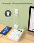 2 Prong Power Strip with USB-C, ROOTOMA 2 Prong to 3 Prong Outlet Adapter, 1080J 2 Prong Surge Protected with 3 Outlet & 4 USB, 3 Prong Adapter 4f...