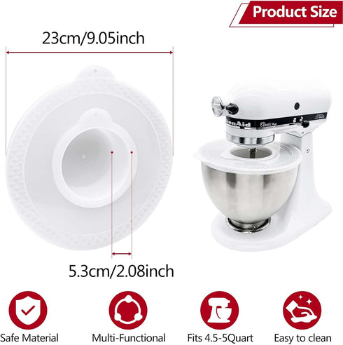 K45SS Mixers Bowl Covers for Kitchenaid Tilt-Head Stand Mixer 4.5-5 Quart, Splashproof Bowl Lid....