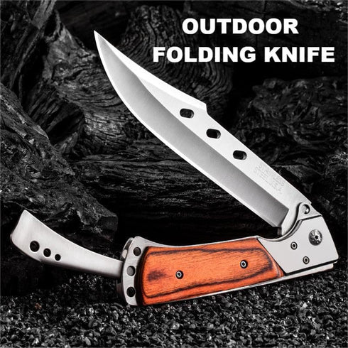 DOOM BLADE Long Blade Pocket Folding Knife - Sharp Survival Work Knives-Foldable Large Knife with Rosewood Handle,Gift for Dad Husband,for Hunting...