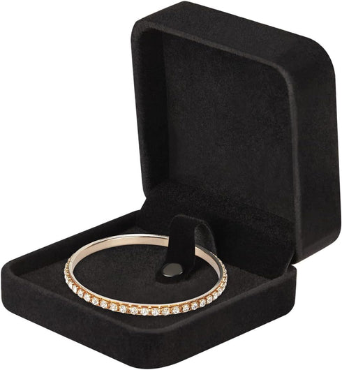 LETURE 2 Pieces Classic Velvet Bracelet Bangle Gift Box, Jewelry Box Bracelets Display Storage Case for Gift, Wedding, Engagement, Proposal, Birth...