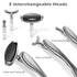 Jade Facial Roller, Jade Face Roller Massager with 3 Interchangeable Heads for Women Routine Skin Care, Reduce Puffiness Wrinkling Rejuvenate Skin...