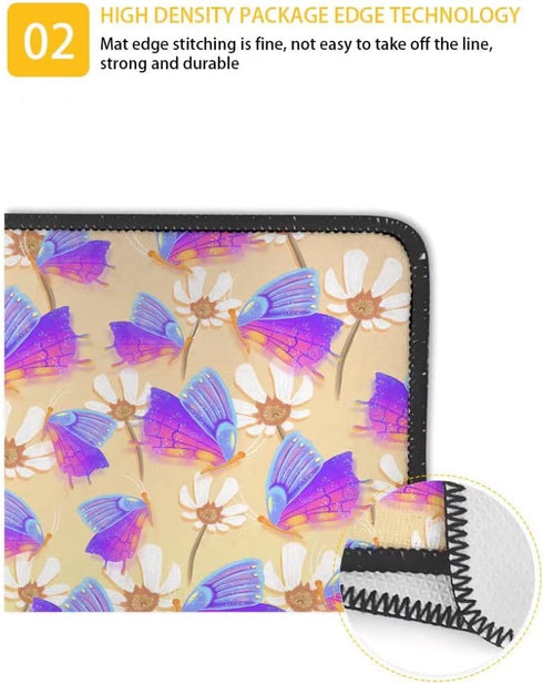 Dellukee Welcome Door Mat Daisies Print Indoor Outdoor Non Slip Rubber Durable Washable Home Decorative Doormats Rugs for Entrance Bedroom Bathroo...