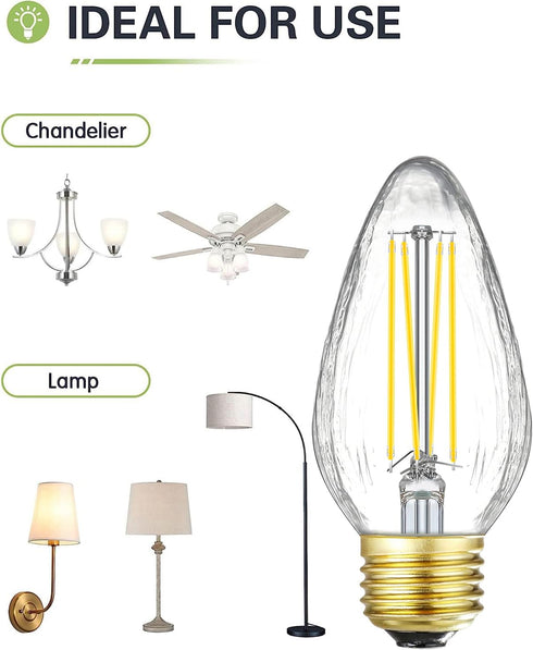 LEOOLS E26 LED Bulb 8W Equivalent e26 led Bulb 100 Watt Dimmable Daylight 4000K E26 Edison Bulb AC120V 800lm Tubular F14 F45 LED Bulb for Pendant,...