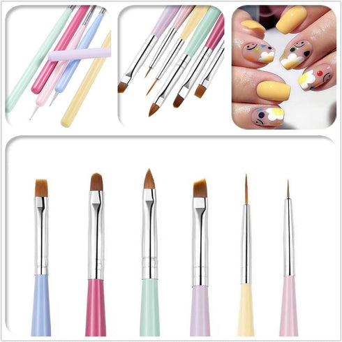 6 PCS Nail Art Brushes Set, Nail Painting Brushes Nail Art Liner Brushes and Nail Art Dotting Pens...