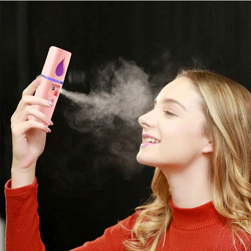 2 Pack Nano Facial Mister 20ml/30 ml Mini Face Humidifier Portable Facial Sprayer USB Rechargeable Handy Skin Care Machine for Face Hydrating, Dai...