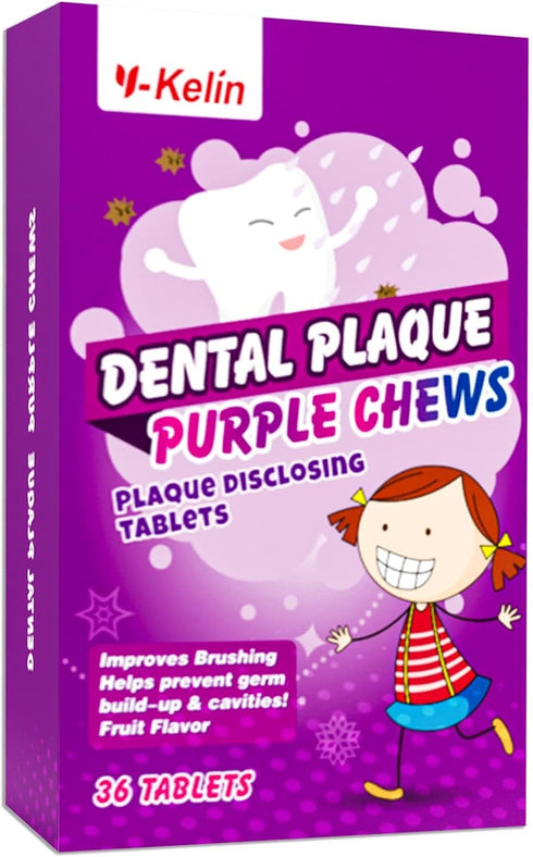 Dental Plaque Disclosing Tablets for Kids & Adults - Showing Plaque by Changing Color - Helps Teach Brushing Habits for Clean Teeth - 36 Count...