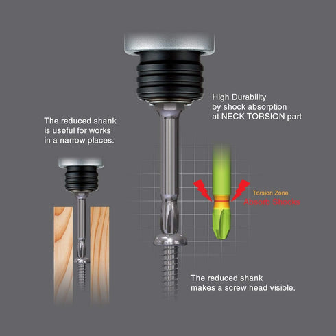 VESSEL RIB reinforced Neck Torsion Power Bits PH2X150 1PC (Carded)...