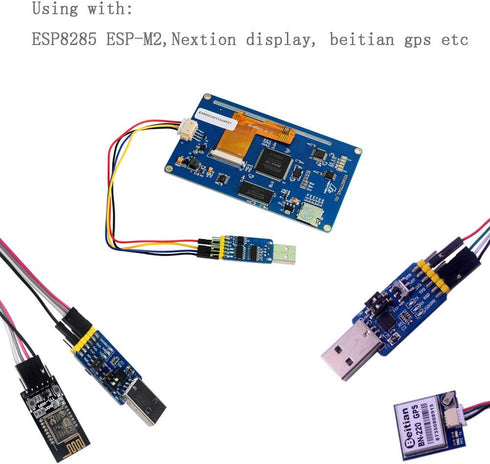 NEXTION CP2102 6 in 1 USB to TTL Serial Adapter Module USB to TTL 485 232, TTL to 232 485, RS232 to 485 + 4P Dupont Cable Jumper Wire Female for N...