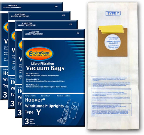 EnviroCare Replacement Micro Filtration Vacuum Cleaner Dust Bags made to fit Hoover Windtunnel Upright Type Y 12 pack...