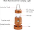 Camping Lantern with Fan, Flashlight Lantern Collapsible-USB Rechargeable, Solar & Battery Powered Camping Lampp for Picnic, Barbecue, Fishing, Tr...