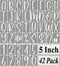 5 Inch Alphabet Letter Stencils for Painting - 42 Pack Letter and Number Stencil Templates with Signs for Painting on Wood, Reusable Letters and N...