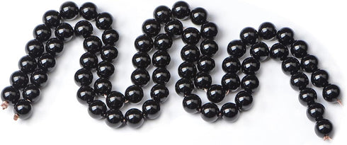 8mm 100pcs Natural Black Onyx Gemstone Round Loose Beads for Jewelry Making with Crystal Stretch Cord...