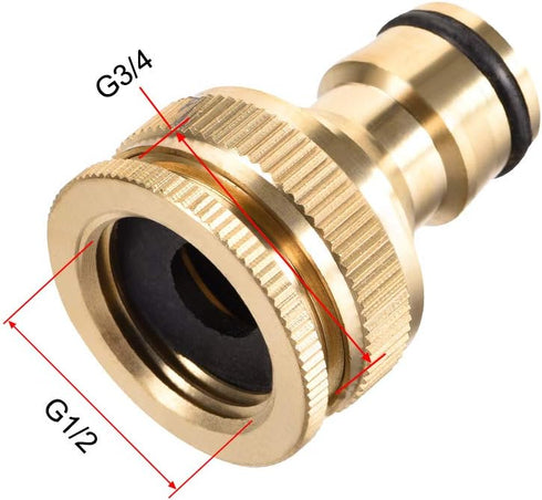 uxcell Brass Faucet Tap Quick Connector G1/2 G3/4 Female Thread Hose Pipe Socket Adapter Fitting for Garden Irrigation System...