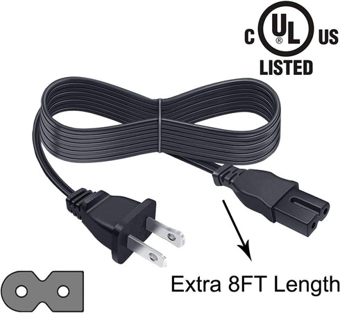 8ft Power Cord Replacement for Toshiba 19LV61K 22LV505 40L2400U 15LV505 19LV505 19LV610U 72796185 AE009538 22LV610U 40L3400U 50L1400U 50L2400U 50L...
