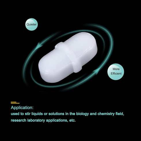 MECCANIXITY Magnetic Stirrer Mixer Stir Bar Rod 10mm/0.39" with Ring Shape PTFE Coating Magnet White for Laboratory 3Pcs...