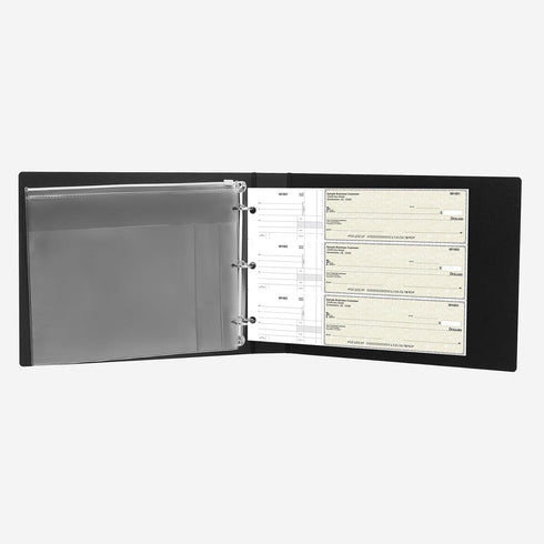 3 Rings Business Check Binder for 3 on a Page Checks, Fit 3 & 9 Holes Check (9"x11 1/4")...