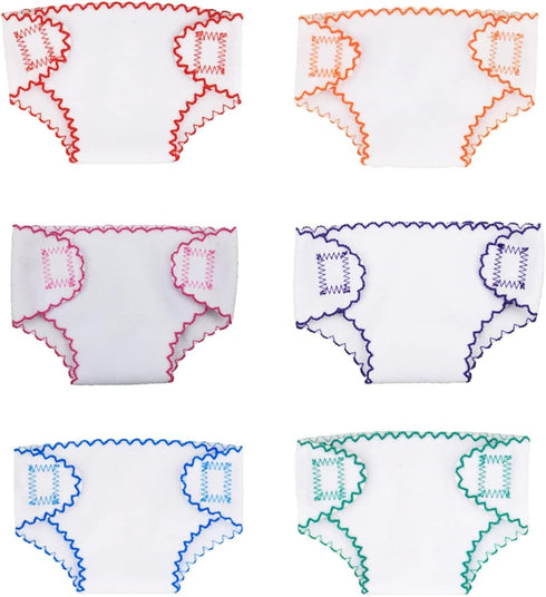 Toyvian 6pcs Doll Diapers baby doll diaper bag baby doll accessories doll underwear Reusable DIY Diaper...