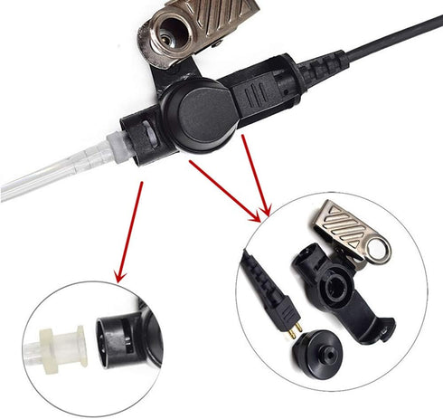 A 2 Pin Transparent Acoustic Tube Earpiece/Headset for Motorola Two Way Radio CP200, CLS1110,CLS1410 Walkie Talkies...