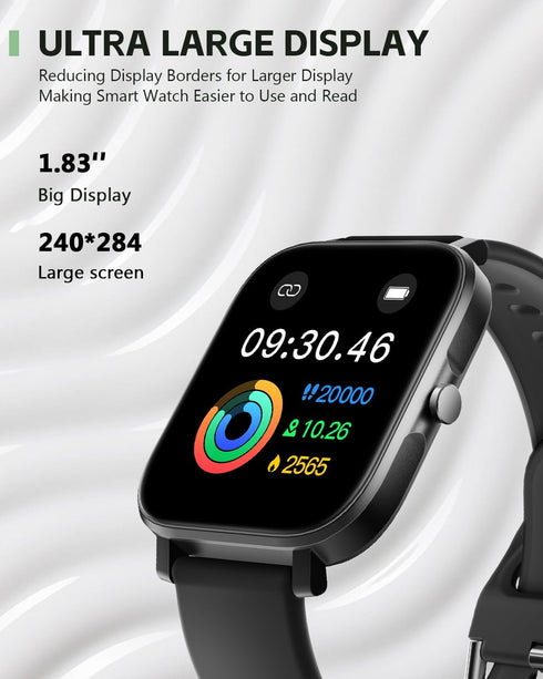 ANCwear Smartwatch for Men Women, 1.83" Touch Screen Fitness Tracker Watch with Heart Rate/SpO2/Sleep Tracking, IP68 Step Counter Watch with 120+ ...