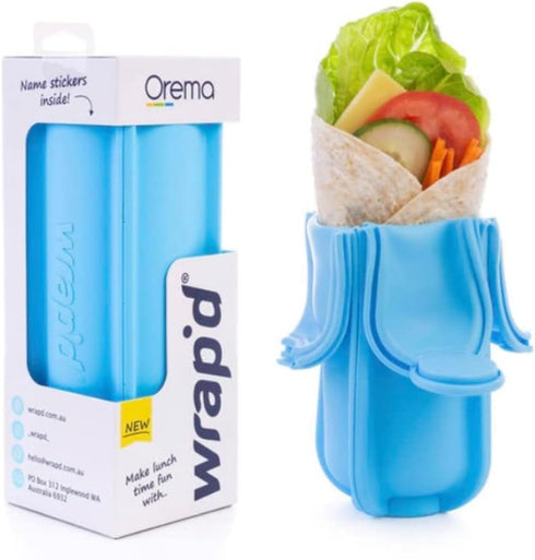 Blue Wrap'd Reusable Silicone Lunch Burrito Flatbread Wrap Holder Container Alternative to Beeswax Wraps Cling Wrap...