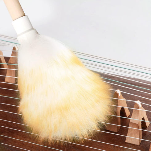 Wool Lambswool Cleaning Brush Duster,Wood Handle,Hanging Rope,Anti-Static,Comfortable Grips, for Piano,Guitar and Other Instruments and Home Furni...
