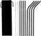 10PCS/Set Stainless Steel Straws, 8.5in Straight/Curved Reusable Replacement Metal Straws With Cleaning Brush For 20oz Tumblers - KKAAyueqin (blac...