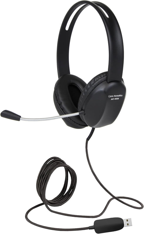 Cyber Acoustics Stereo USB Headset (AC-4006), Noise Canceling Microphone for PC & Mac, Perfect for Classroom or Home......