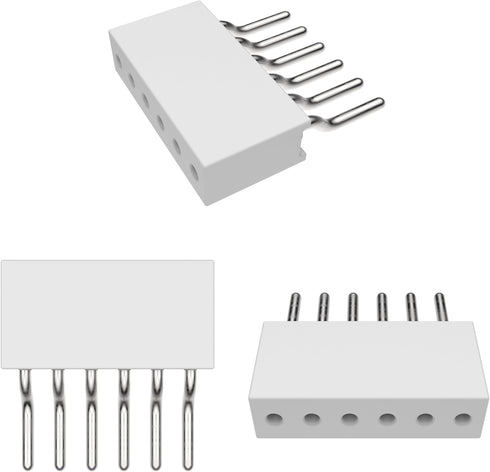 Litcessory 6-Pin to Cut-End Connector for Philips Hue Lightstrip Plus (Solder-On) (10 Pack, White - MICRO 6-PIN V4)...