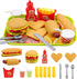 Pretend Play Fast Food Set, Play Food for Kids Kitchen - Play Kitchen Accessories - Toy Foods with Play Burger and Hot Dog Plastic Food for Preten...