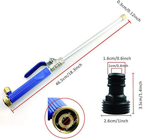 Hydro Jet High Pressure Washer Wand, Portable High Pressure Water Gun, Extendable Washer Sprayer with 2 Water Hose Nozzle for Garden Hose, Foam Ca...