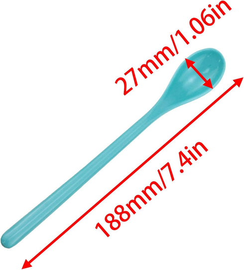 Long Handle Mixing Spoon Plastic coffee spoon iced tea spoons long spoon Suitable for iced coffee lemonade sundae (white light green pink yellow o...