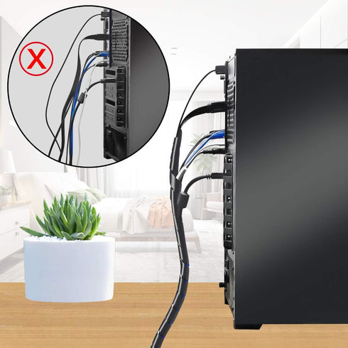 33FT XHF 5/16" Spiral Cable Wrap 8mm(Wrapping Range:6mm-60mm) Cord for Computer Electrical Wire Organizer Sleeve Hose RoHS Black...