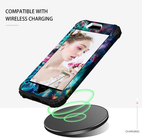 Hocase for iPhone SE 2022/2020 Case, Heavy Duty Shockproof Protection Hard Plastic+Silicone Rubber Hybrid Protective Case for iPhone SE 3rd/2nd Ge...