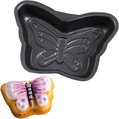 Crethinkaty Easter Butterfly Mini Cake Pan Pie Mold, 5.3 Inch Cake Tin with Non Stick Coating Baking Molds Bakeware Tray for Cake Chocolate Fondan...