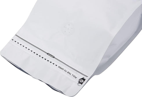 50 Count 8 Ounce Matt White Aluminum Foil Coffee Bags, Stand Up/Flat Bottom Side Gusset Coffee Pouches with Air Release Valve and Reusable Side Zi...