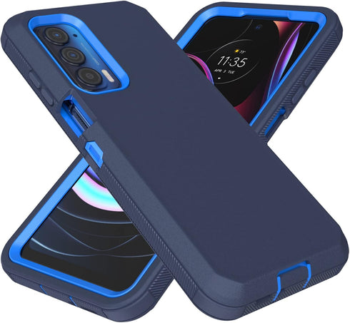 for Motorola Moto Edge 2021 Case, Moto Edge 5G UW Case, Heavy Duty Defender Case Dustproof Shockproof Protection 3 in 1 Rugged Phone Cover for Mot...