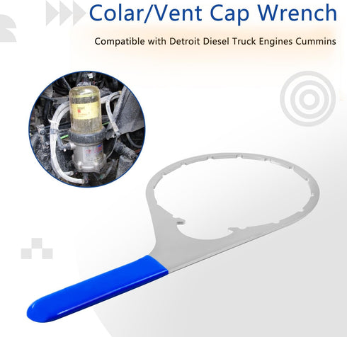 6 Inch Colar/Vent Cap Fuel Filter Wrench for 380134 382 Compatible with Detroit Diesel Truck Engines Cummins Engines, Davco 382 Filter Wrench...