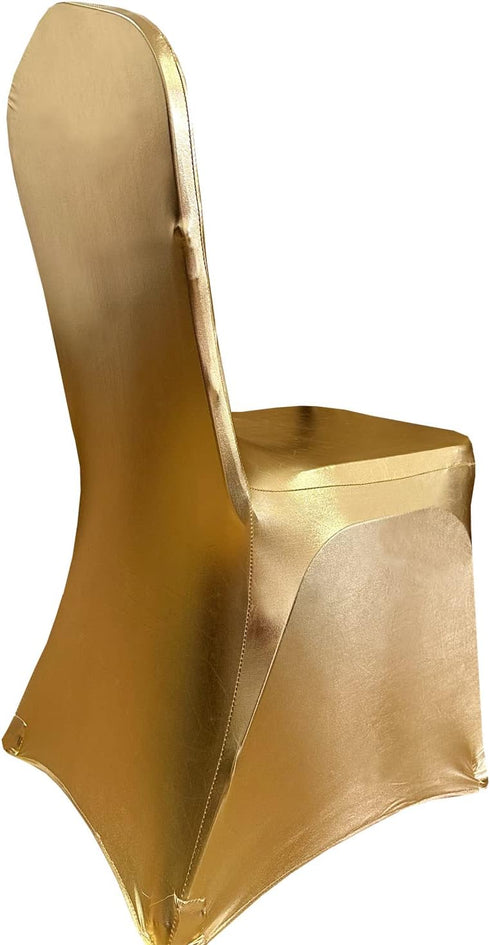 Stretch Chair Cover Chair Slipcover Chair Decoration for Wedding Banquet Party (Shiny Gold)...
