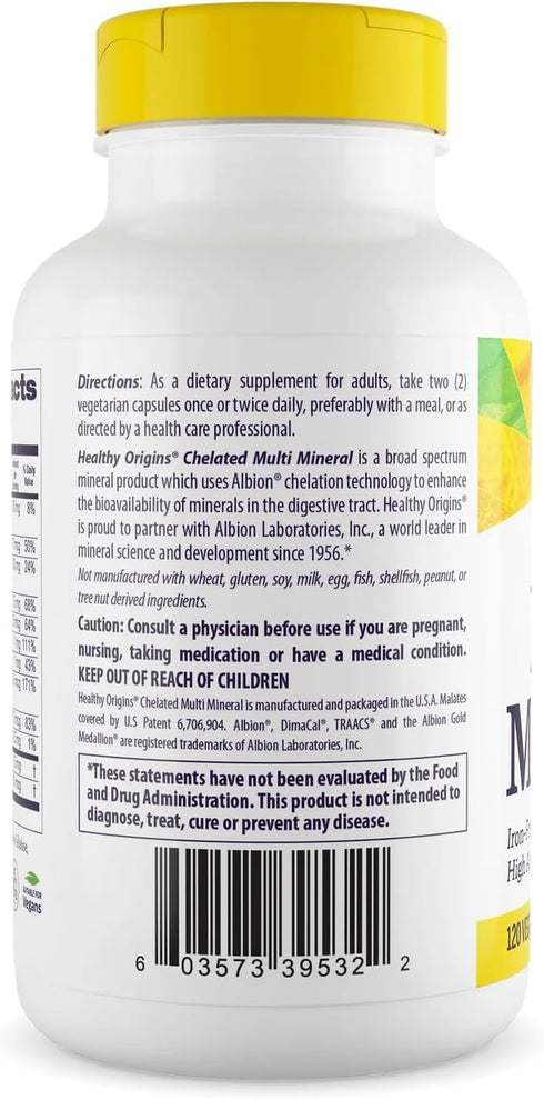 Healthy Origins Chelated Multi Mineral (Albion Minerals, Bioavailable, Non-GMO, Gluten Free), 240 Veggie Caps...