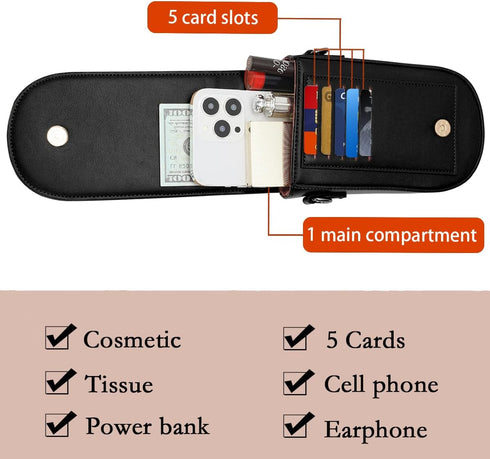 Sunwel Fashion Trendy Cell Phone Bag 5 Card Slots Mini Crossbody Bag Phone Purse Detachable Wristlet for Women Girls...
